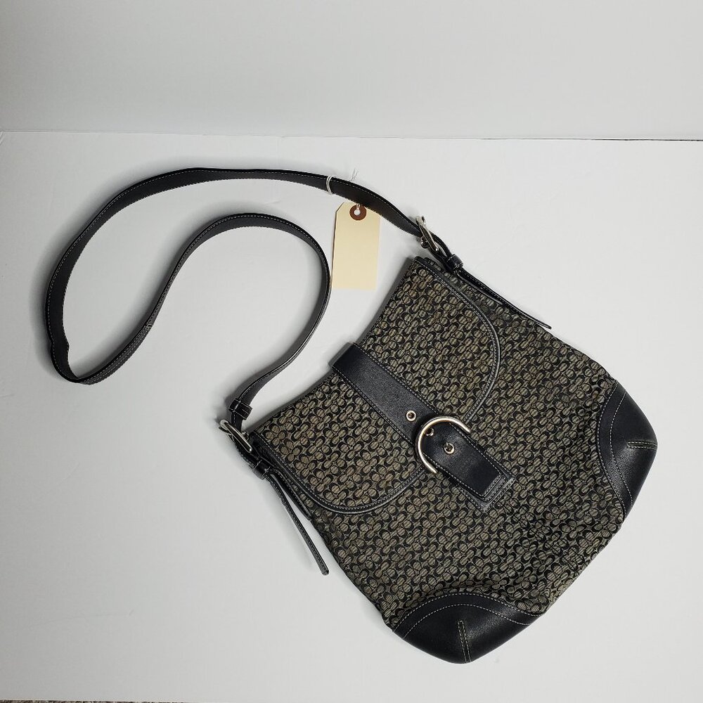 Coach Signature Logo Shoulder Handbag Medium